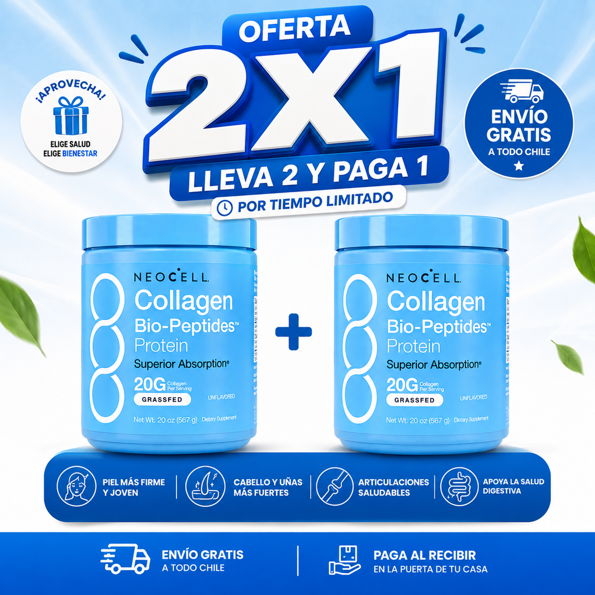 Original NEOCELL® COLLAGEN BIO-PEPTIDES™ | OFERTA 2x1 Tiempo limitado!